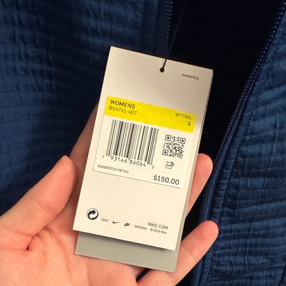 NWT NIKE Navy Quilted Bomber Jacket - S - Picture 5 of 5